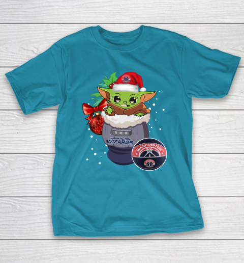 Washington Wizards Christmas Baby Yoda Star Wars Funny Happy NBA T-Shirt 8
