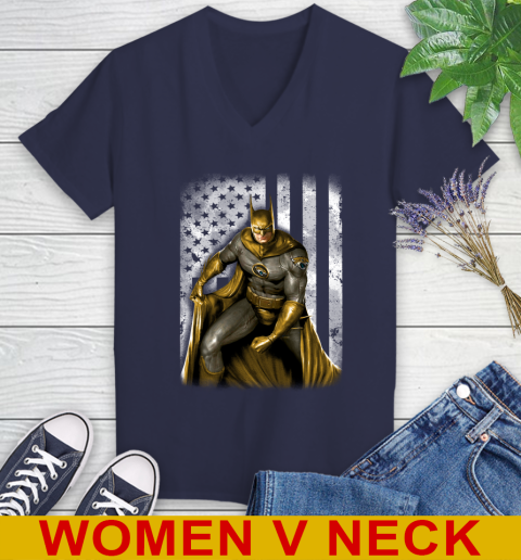 Jacksonville Jaguars NFL Football Batman DC American Flag Shirt Women's V-Neck T-Shirt 12