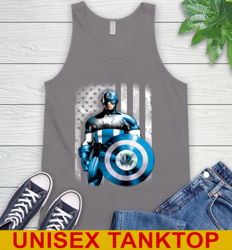 Dallas Mavericks NBA Basketball Captain America Marvel Avengers American Flag Shirt Tank Top 6
