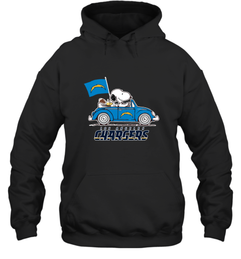 Snoopy And Woodstock Ride The Los Angeles Chargers Car NFL Hoodie