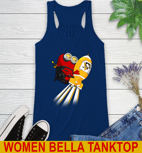 NHL Hockey Pittsburgh Penguins Deadpool Minion Marvel Shirt Racerback Tank 7