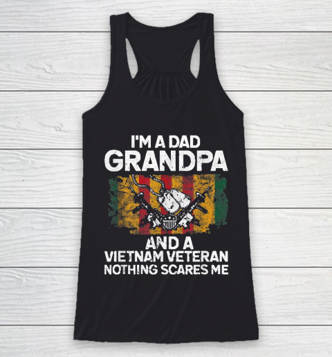 Grandpa Funny Gift Apparel  I'm A Dad Grandpa Vietnam Veteran Fathers Day Racerback Tank