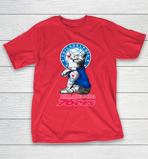 NBA Basketball My Cat Loves Philadelphia 76ers T-Shirt 9