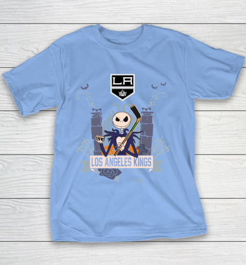 NHL Los Angeles Kings Hockey Jack Skellington Halloween Youth T-Shirt 8