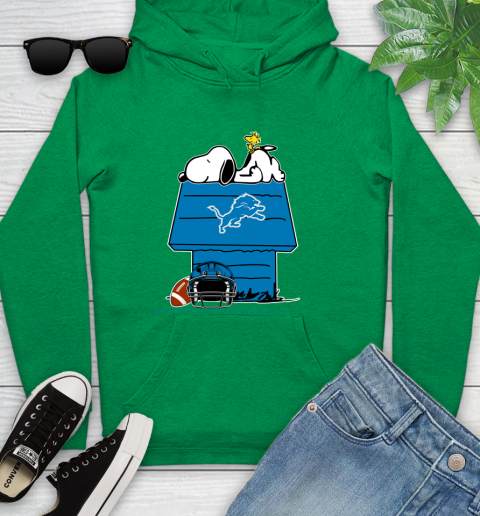 Detroit Lions NFL Football Snoopy Woodstock The Peanuts Movie Youth Hoodie 7