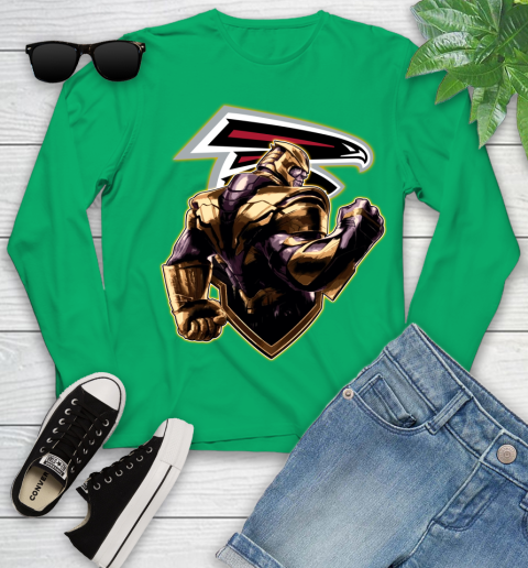 NFL Thanos Avengers Endgame Football Sports Atlanta Falcons Youth Long Sleeve 6