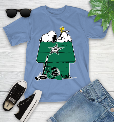 Dallas Stars NHL Hockey Snoopy Woodstock The Peanuts Movie Youth T-Shirt 11