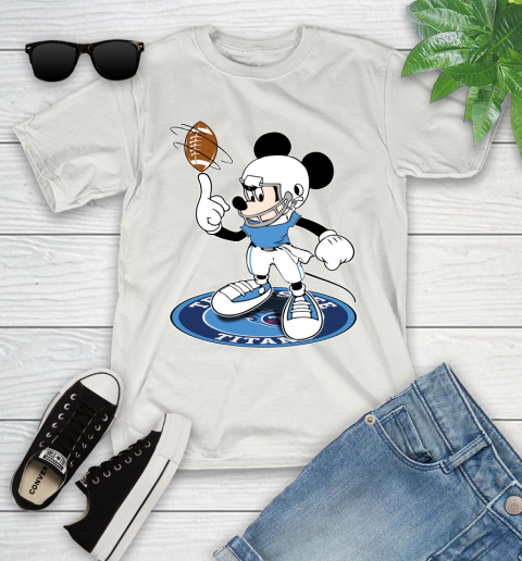 NFL Football Tennessee Titans Cheerful Mickey Disney Shirt Youth T-Shirt 12