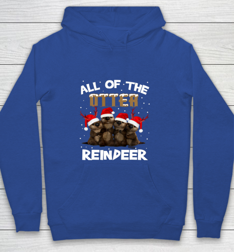 All Of Otter Reindeer Christmas Pajamas Tshirt Xmas Youth Hoodie 6