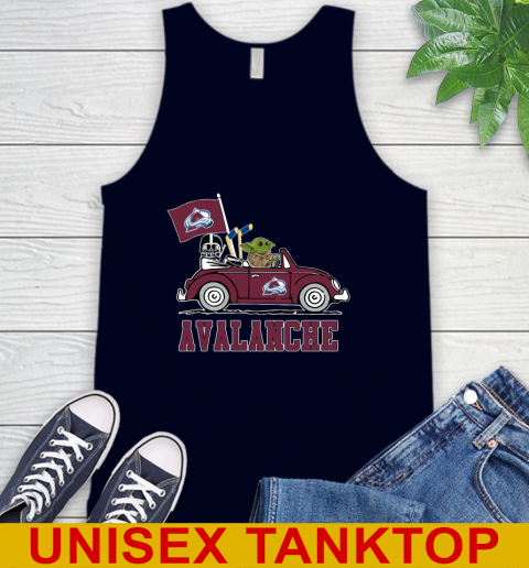 NHL Hockey Colorado Avalanche Darth Vader Baby Yoda Driving Star Wars Shirt Tank Top 3