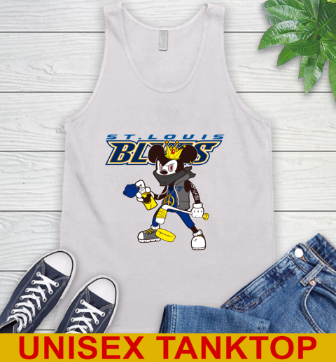 St.Louis Blues NHL Hockey Mickey Peace Sign Sports Tank Top