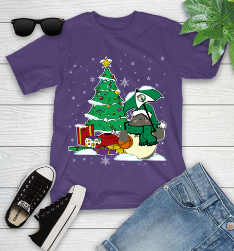 Boston Celtics NBA Basketball Cute Tonari No Totoro Christmas Sports Youth T-Shirt 3