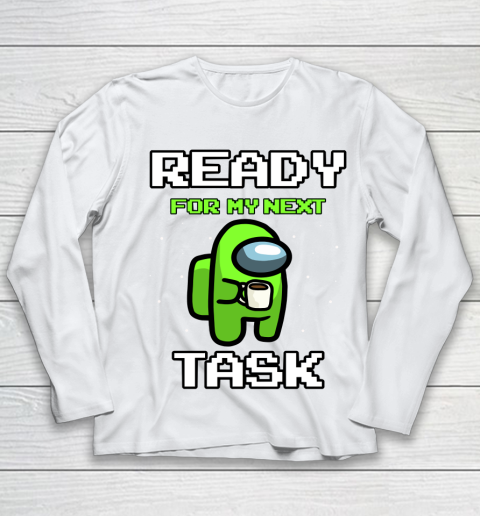 Among Us Shirt Ready For Work Green Youth Long Sleeve
