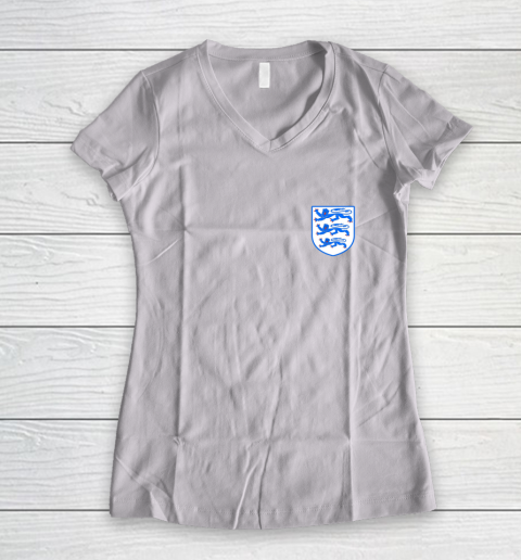 Three Lions On A Shirt European Football England Euro Women's V-Neck T-Shirt