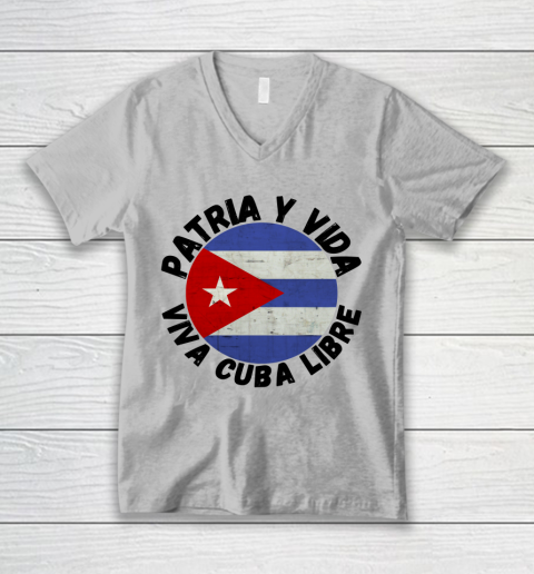 Patria Y Vida Viva Cuba Libre SOS CUba Free Cuba V-Neck T-Shirt 2
