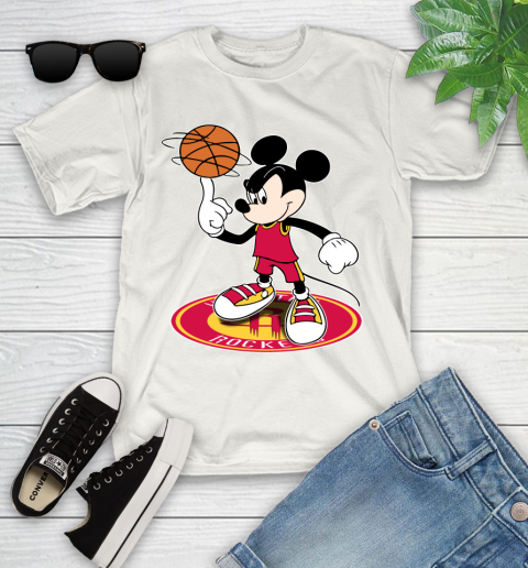 NBA Basketball Houston Rockets Cheerful Mickey Disney Shirt Youth T-Shirt 2