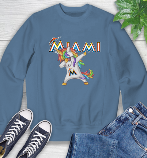Miami Marlins MLB Baseball Funny Unicorn Dabbing Sports Sweatshirt 7