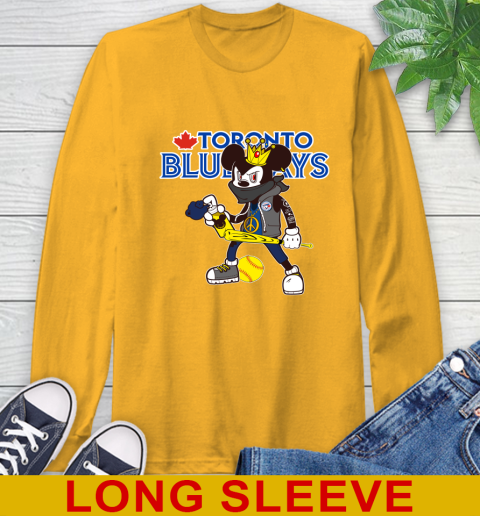 Toronto Blue Jays MLB Baseball Mickey Peace Sign Sports Long Sleeve T-Shirt 3