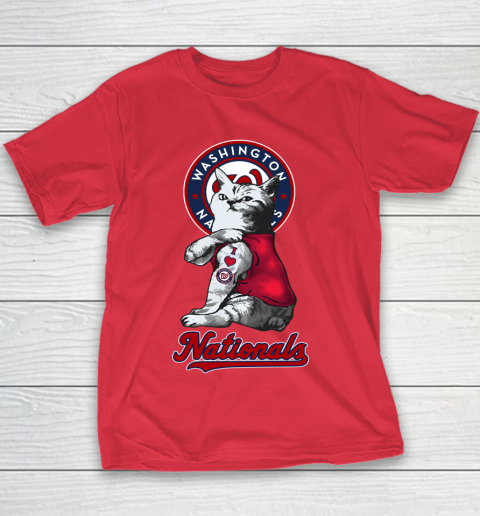 MLB Baseball My Cat Loves Washington Nationals Youth T-Shirt 7