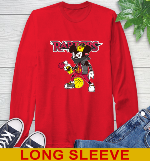 Toronto Raptors NBA Basketball Mickey Peace Sign Sports Long Sleeve T-Shirt 10