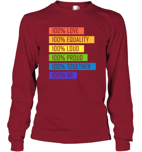 uhzw 100 love equality loud proud together 100 me lgbt long sleeve tee 14 front cardinal red
