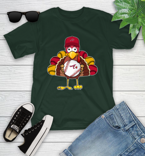Atlanta Braves Turkey thanksgiving Youth T-Shirt 5