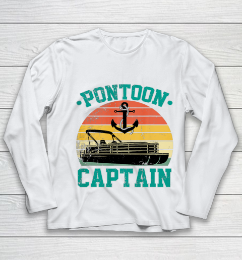 Pontoon Captain Funny Boaters Or Boat Driving Lovers gift Youth Long Sleeve
