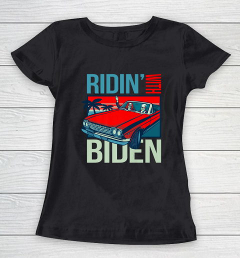 Riding With Biden Kamala Harris Joe Biden Vintage Retro Car Women's T-Shirt