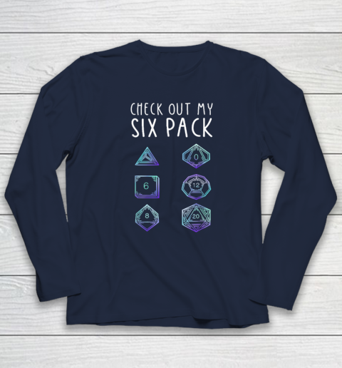 Funny Check Out My Six Pack Dice For Dragons D20 RPG Gamer Long Sleeve T-Shirt 2