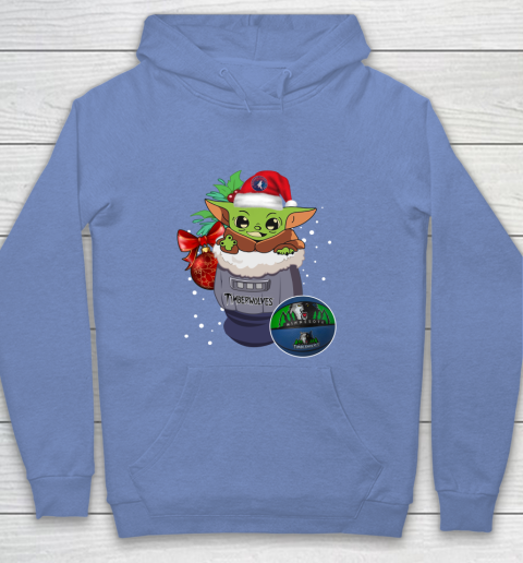 Minnesota Timberwolves Christmas Baby Yoda Star Wars Funny Happy NBA Youth Hoodie 10