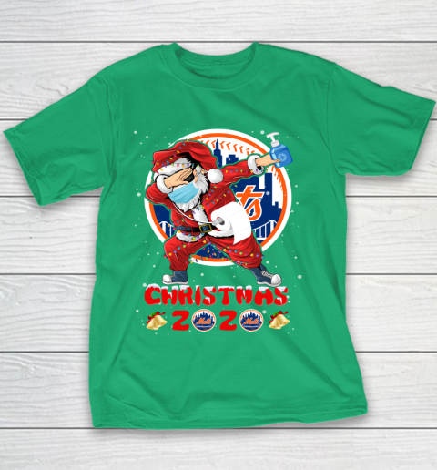 New York Mets Funny Santa Claus Dabbing Christmas 2020 MLB Youth T-Shirt 3