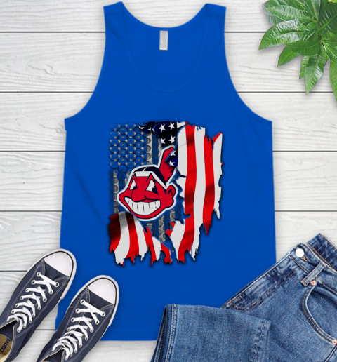 Cleveland Indians MLB Baseball American Flag Tank Top 4