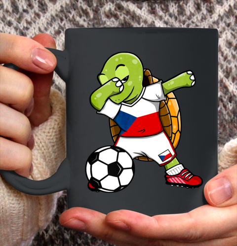 Dabbing Turtle Czech Republic Soccer Fans Jersey Football Ceramic Mug 11oz