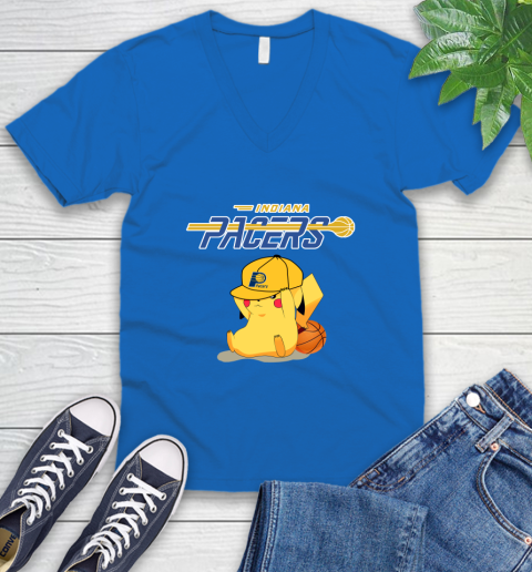 NBA Pikachu Basketball Sports Indiana Pacers V-Neck T-Shirt 6