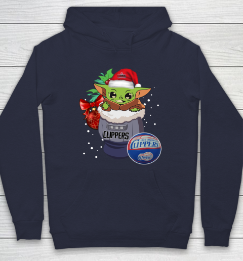 LA Clippers Christmas Baby Yoda Star Wars Funny Happy NBA Hoodie 4