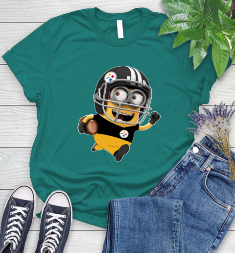 NFL Pittsburgh Steelers Minions Disney Football Sports Women's T-Shirt 12