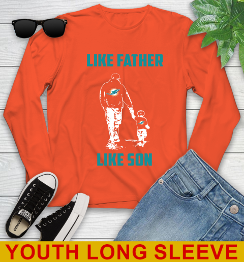 Miami Dolphins NFL Football Like Father Like Son Sports Youth Long Sleeve 3