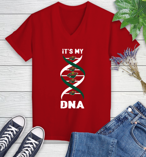 Minnesota Wild NHL Hockey It's My DNA Sports Women's V-Neck T-Shirt 11