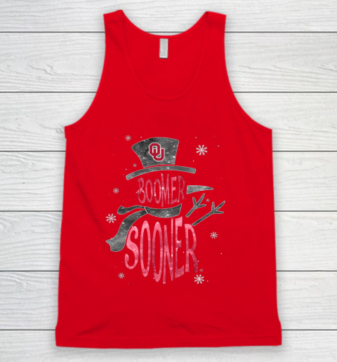 Oklahoma Sooners Christmas Snowman Tank Top 5