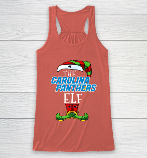 Carolina Panthers Christmas ELF Funny NFL Racerback Tank 3