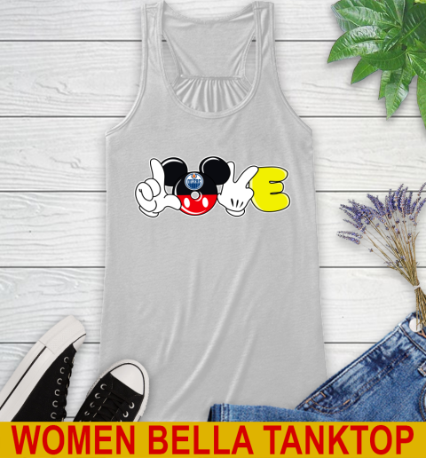 Edmonton Oilers NHL Hockey Love Mickey Disney Sports Racerback Tank