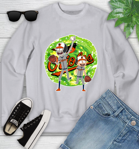 MLB Baltimore Orioles Rick And Morty Baseball Sports Youth Sweatshirt 5 MLB Baltimore Orioles Rick And Morty Baseball Sports Youth Sweatshirt - Image 5