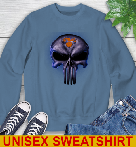 New York Knicks NBA Basketball Punisher Skull Sports Sweatshirt 10