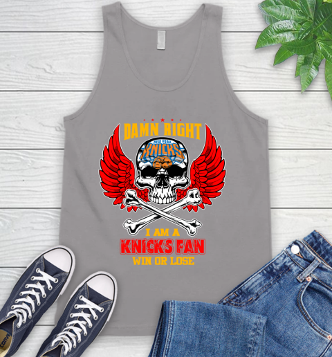 NBA Damn Right I Am A New York Knicks Win Or Lose Skull Basketball Sports Tank Top 3