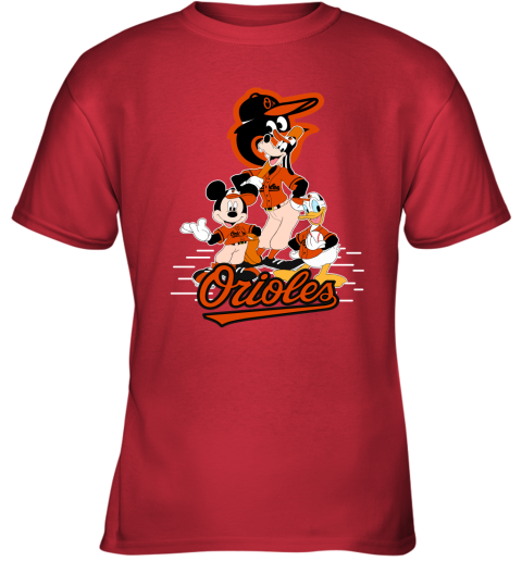 Baltimore Orioles Mickey Donald And Goofy Baseball Youth T-Shirt 