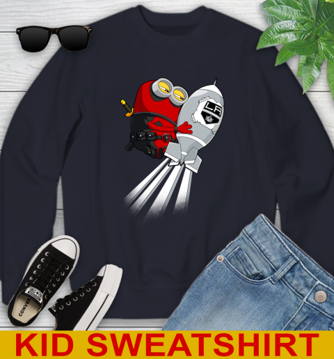 NHL Hockey Los Angeles Kings Deadpool Minion Marvel Shirt Youth Sweatshirt 2