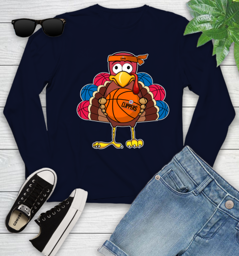 LA Clippers Turkey thanksgiving day Youth Long Sleeve 3