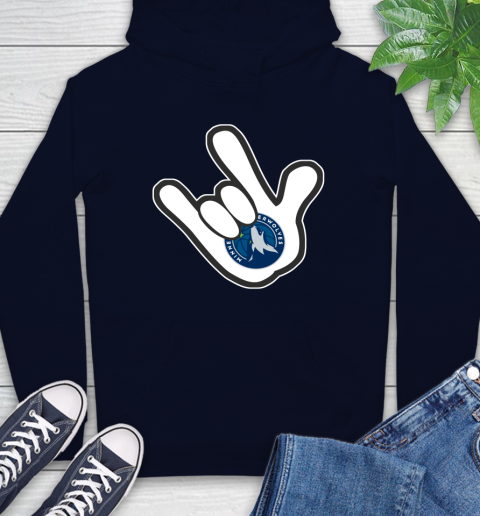Minnesota Timberwolves NBA Basketball Mickey Rock Hand Disney Hoodie 4