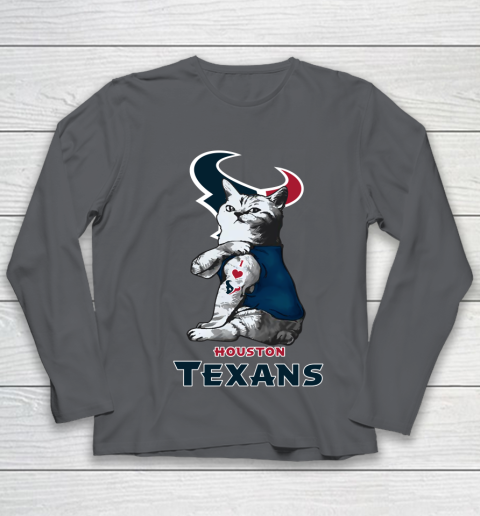 NFL Football My Cat Loves Houston Texans Youth Long Sleeve 6