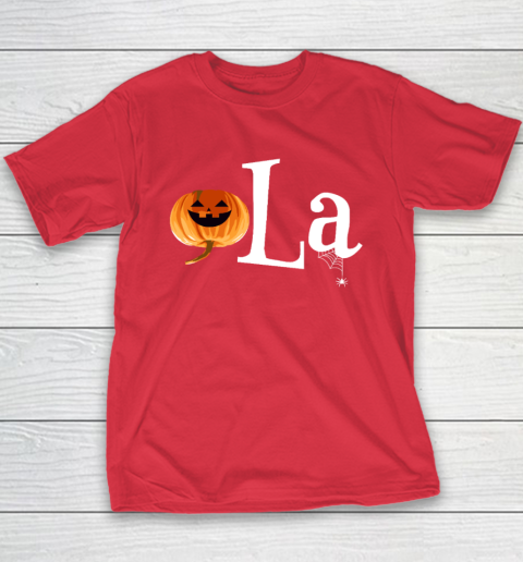 Comma La Funny Kamala Harris Halloween Pumpkin Youth T-Shirt 7